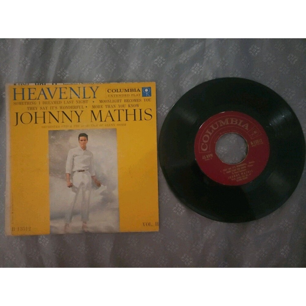 Johnny Mathis Heavenly 45rpm Vol 1 & 2 Vinyl Record Set VG